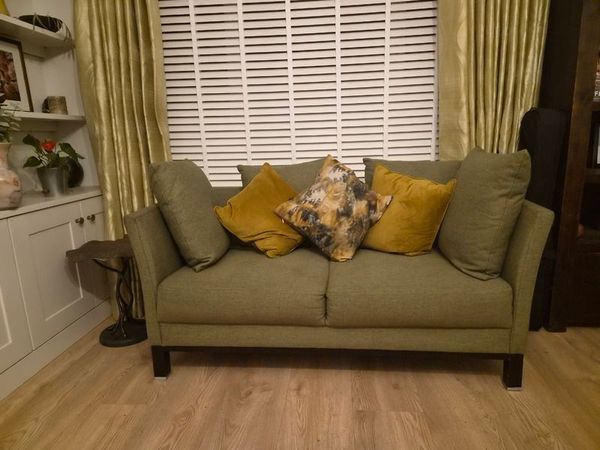 Olive green fabric sofa set - 3 seater and 2 seater - Main image