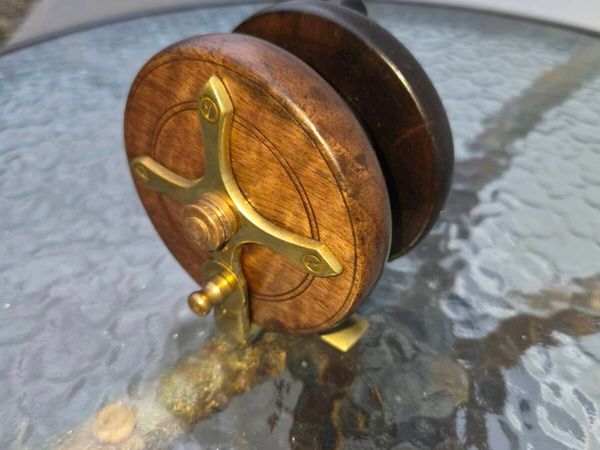 Old fishing  real  brass  timber - Main image