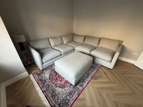 6 Piece Corner Sofa with Footstool - Grey - Main image