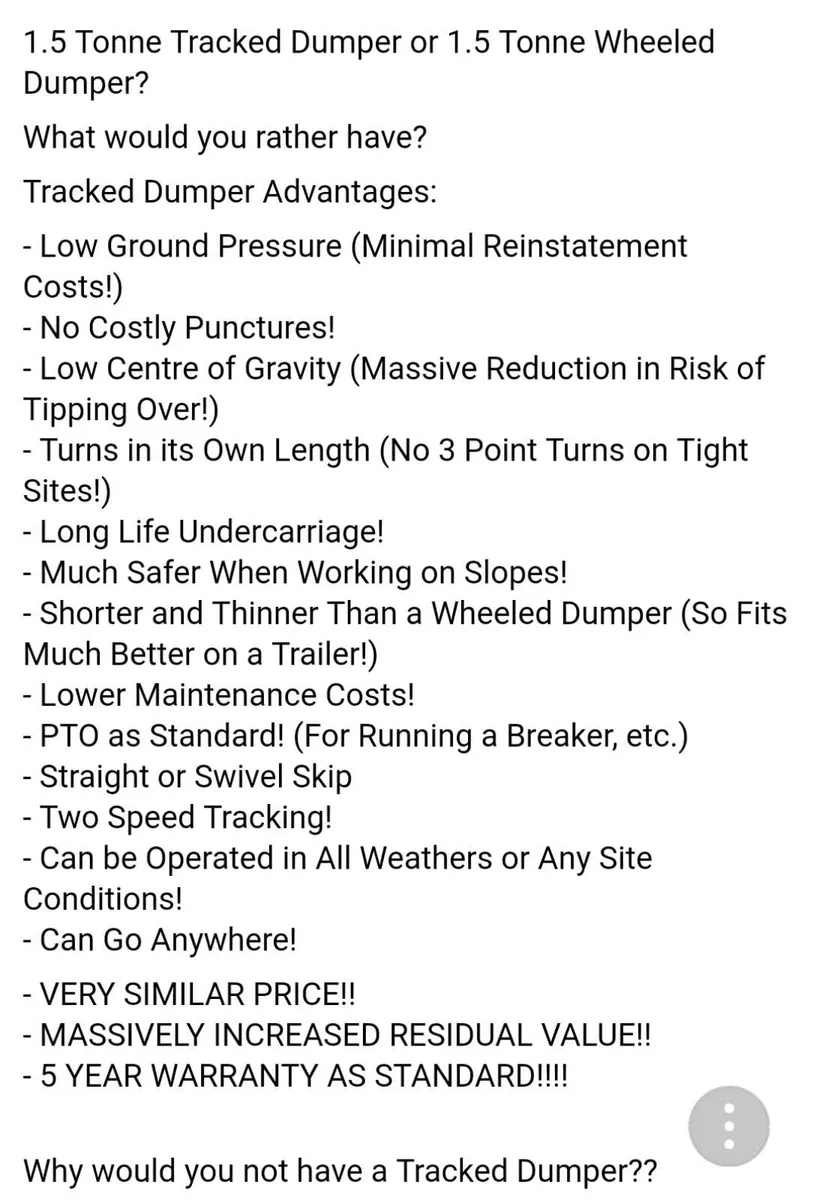 1.5 ton tracked dumper - Image 2