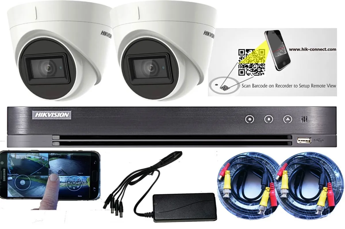 2 Camera CCTV Kit with 5MP Cameras from HIKVision - Image 1