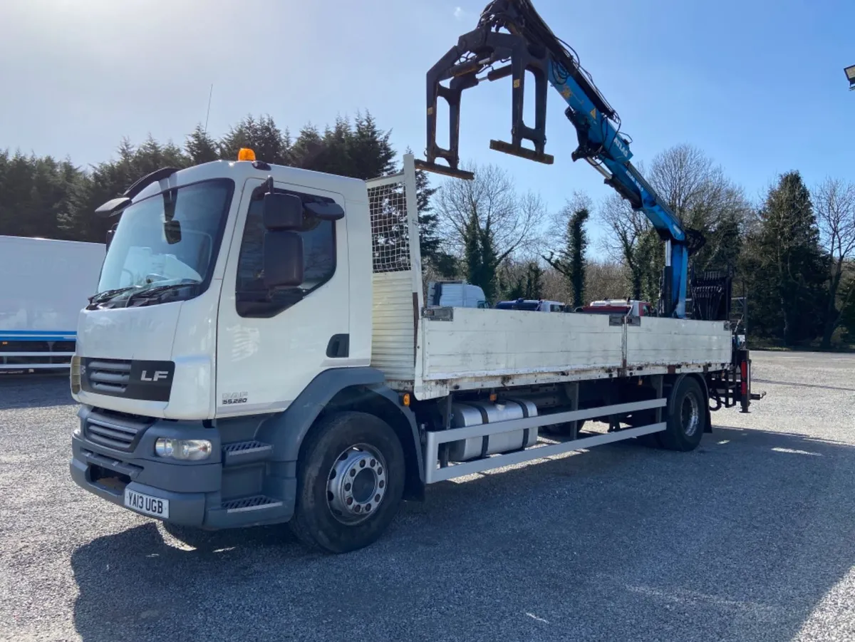 2013 DAF LF 55-220 dropside crane truck - Image 1