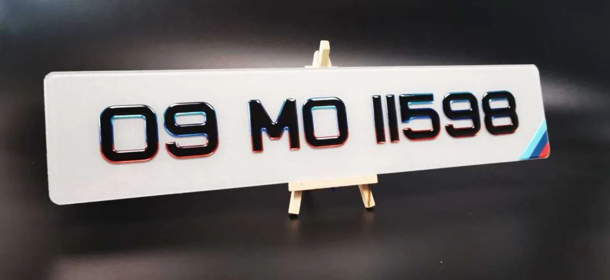 Pair of 3D Gel M-Sport Style Number Plates - Image 1