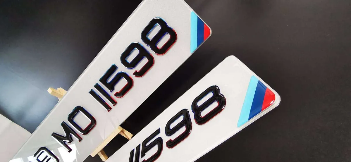 Pair of 3D Gel M-Sport Style Number Plates - Image 2
