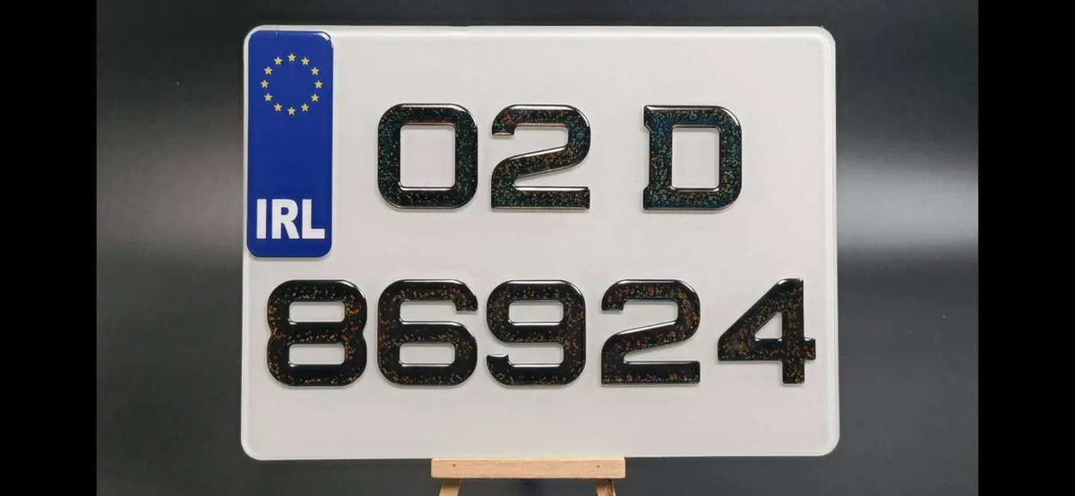 Pair of 3D Gel Glitter Effect Number Plates
