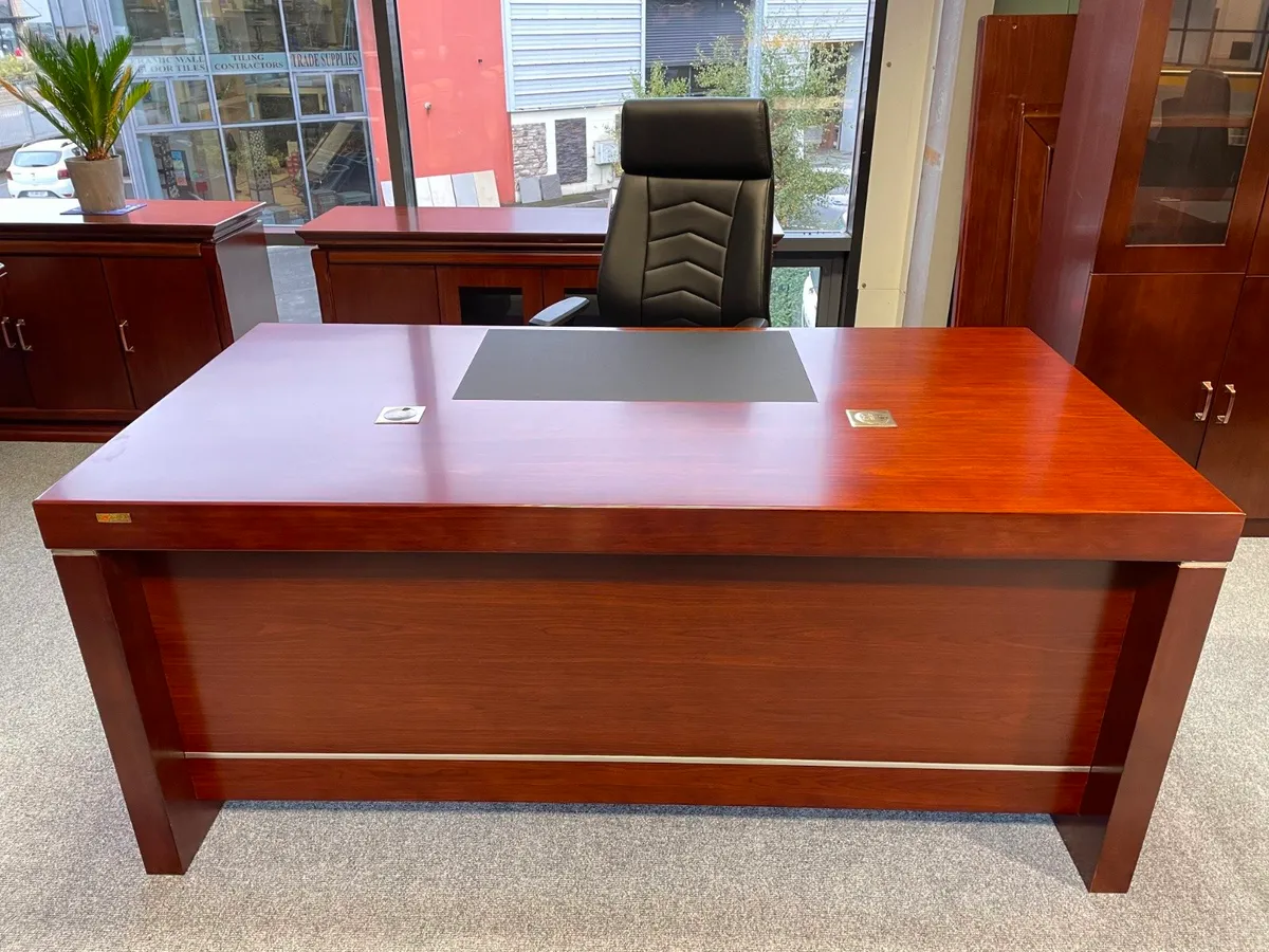 Walnut Executive Veneer Desks Incl. Pedestals- New - Image 3