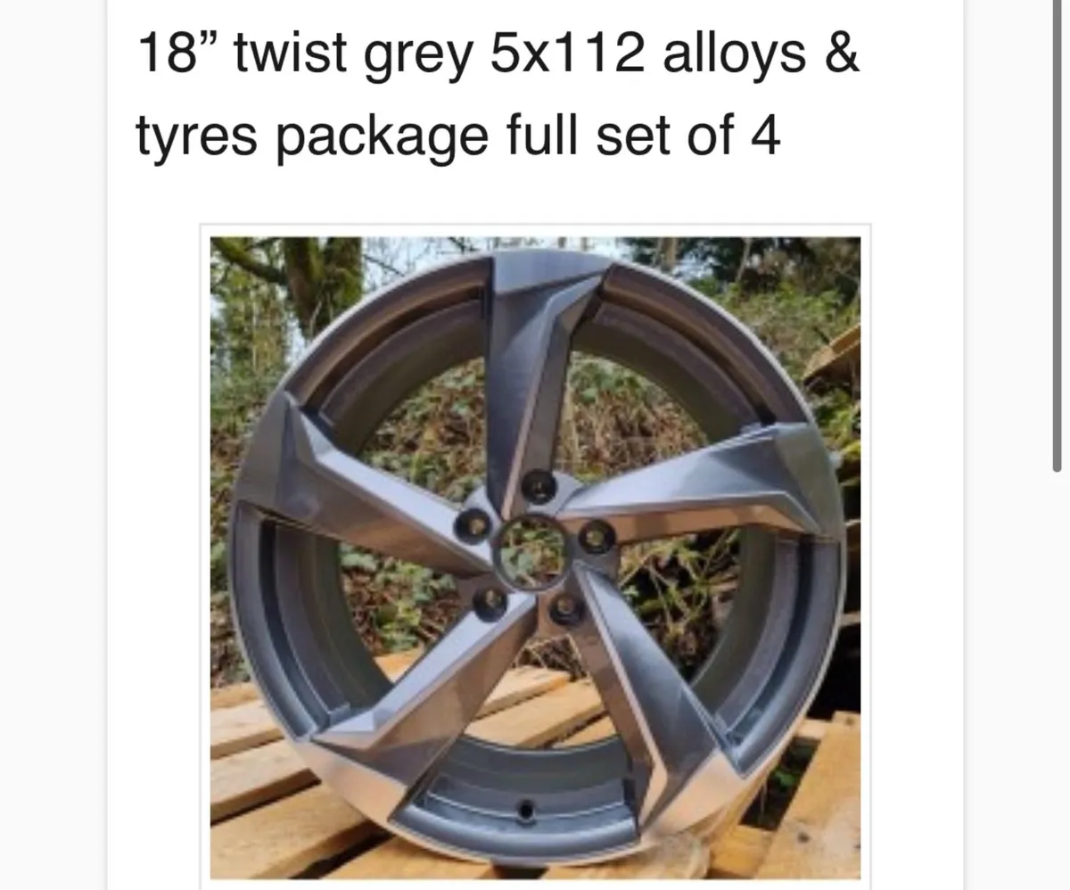 18” twist alloy & tyre package new