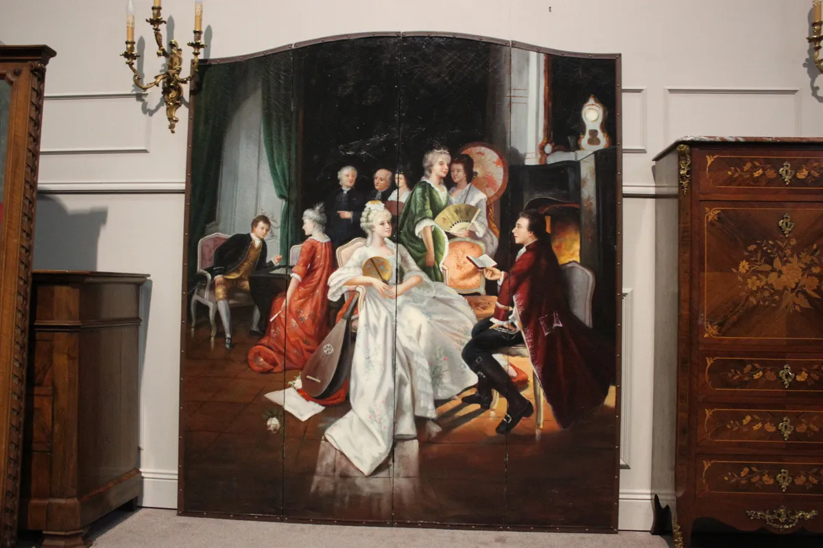 Painted Canvas Screen Nineteenth Century - Image 1