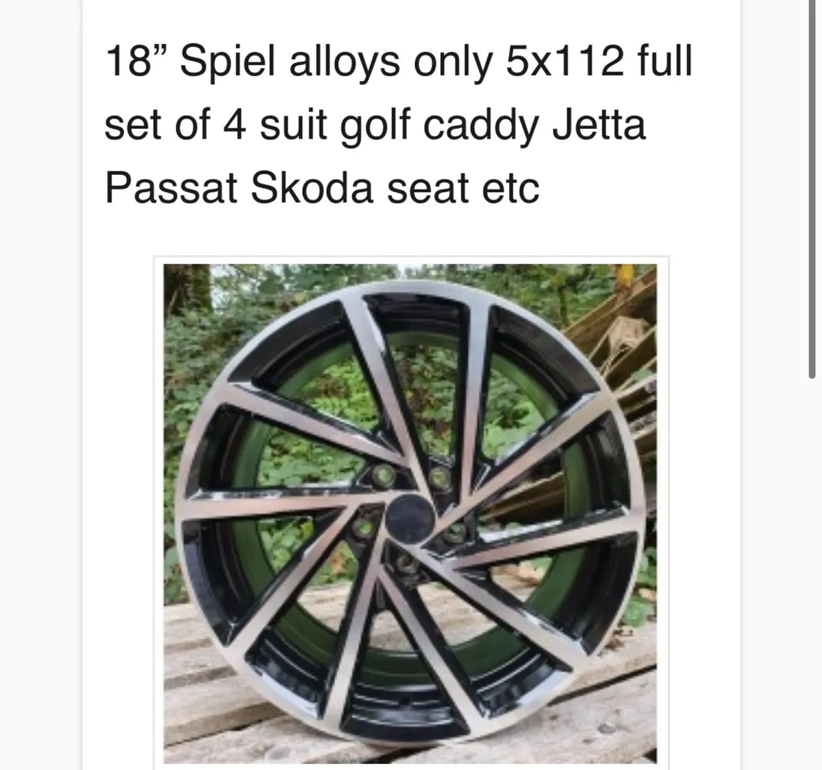 18” Spielberg 5x112 alloy and Tyres  offer