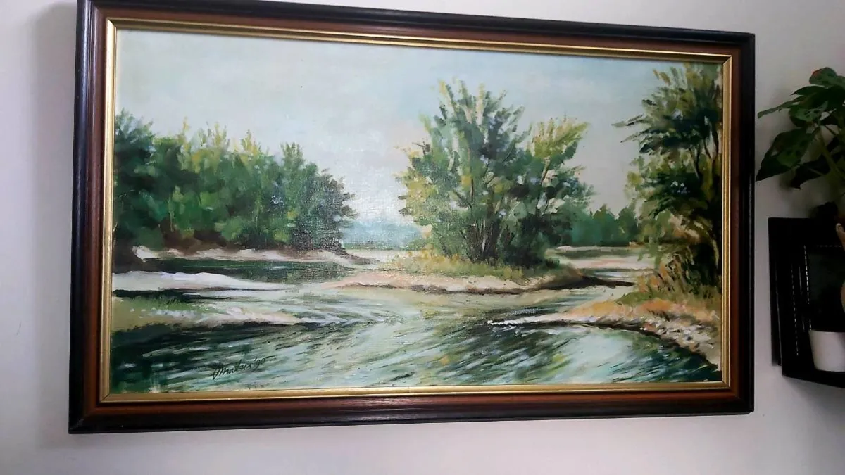 Large oil painting on canvas 1990 - Image 1