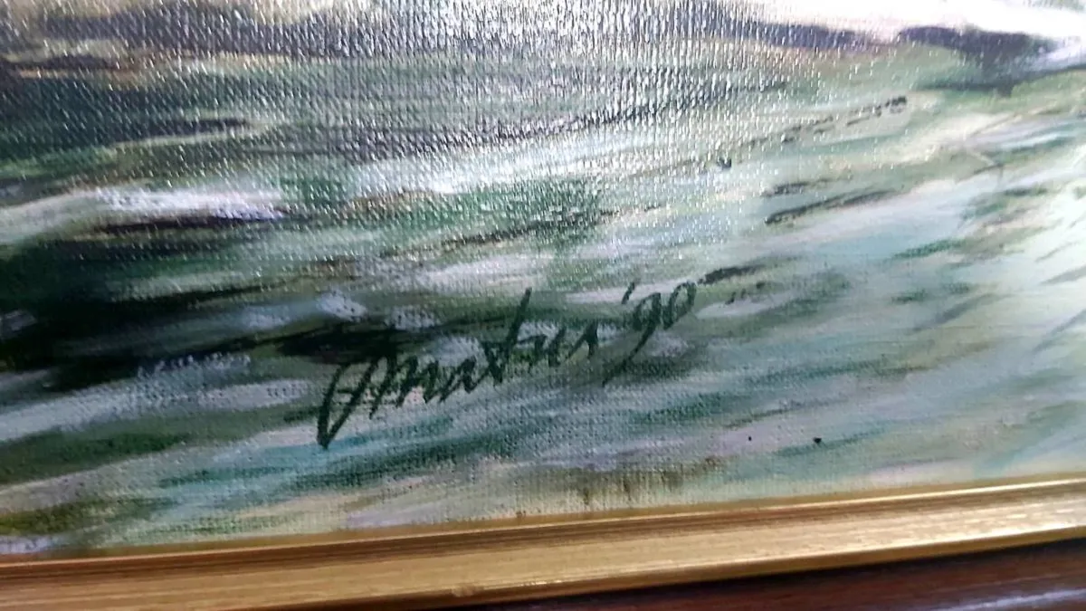 Large oil painting on canvas 1990 - Image 2