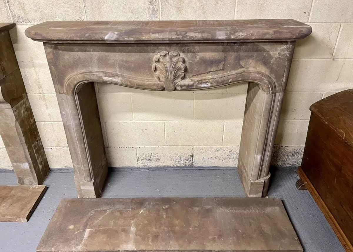 Decorative Limestone Fireplace - Image 3