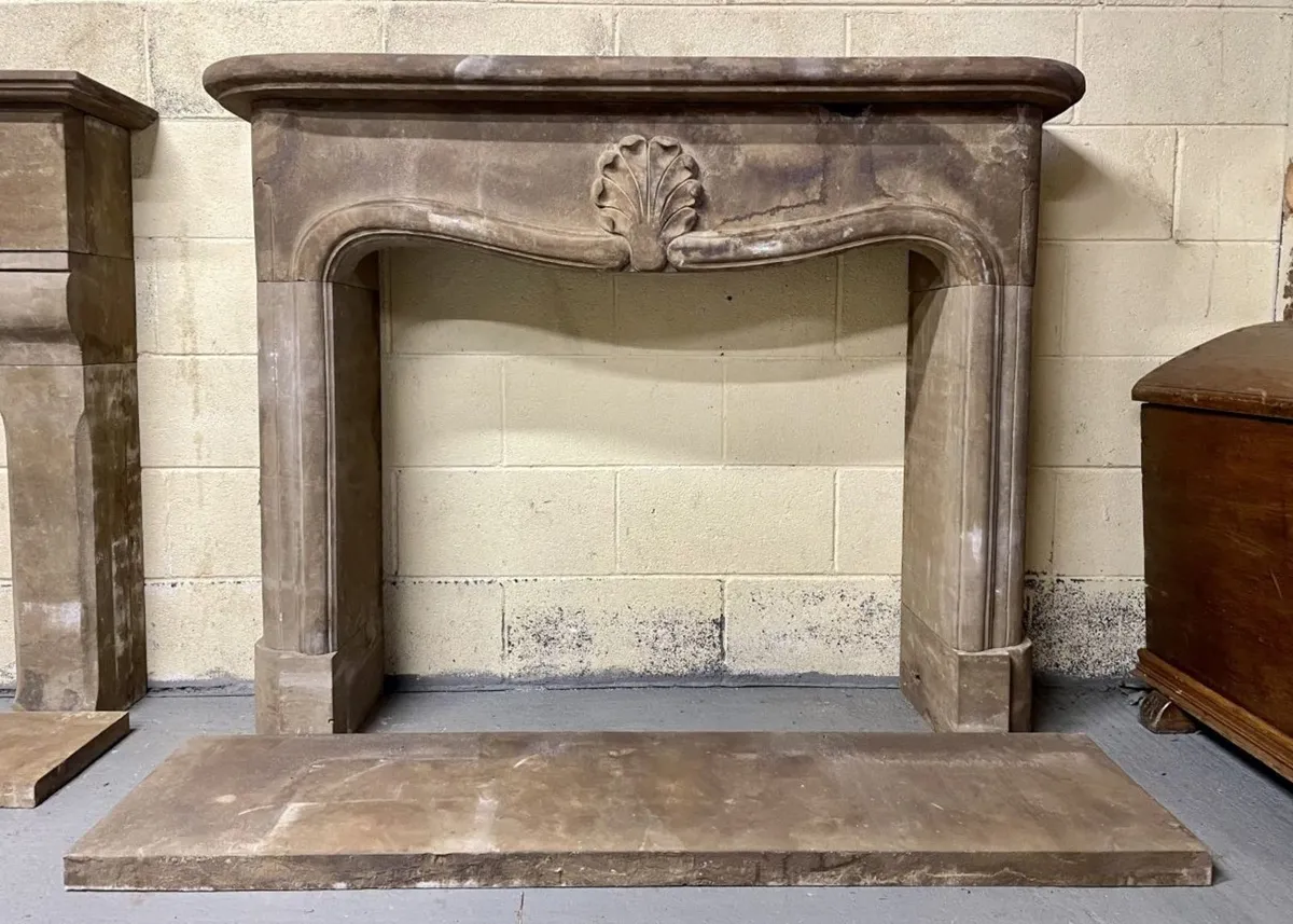 Decorative Limestone Fireplace - Image 1