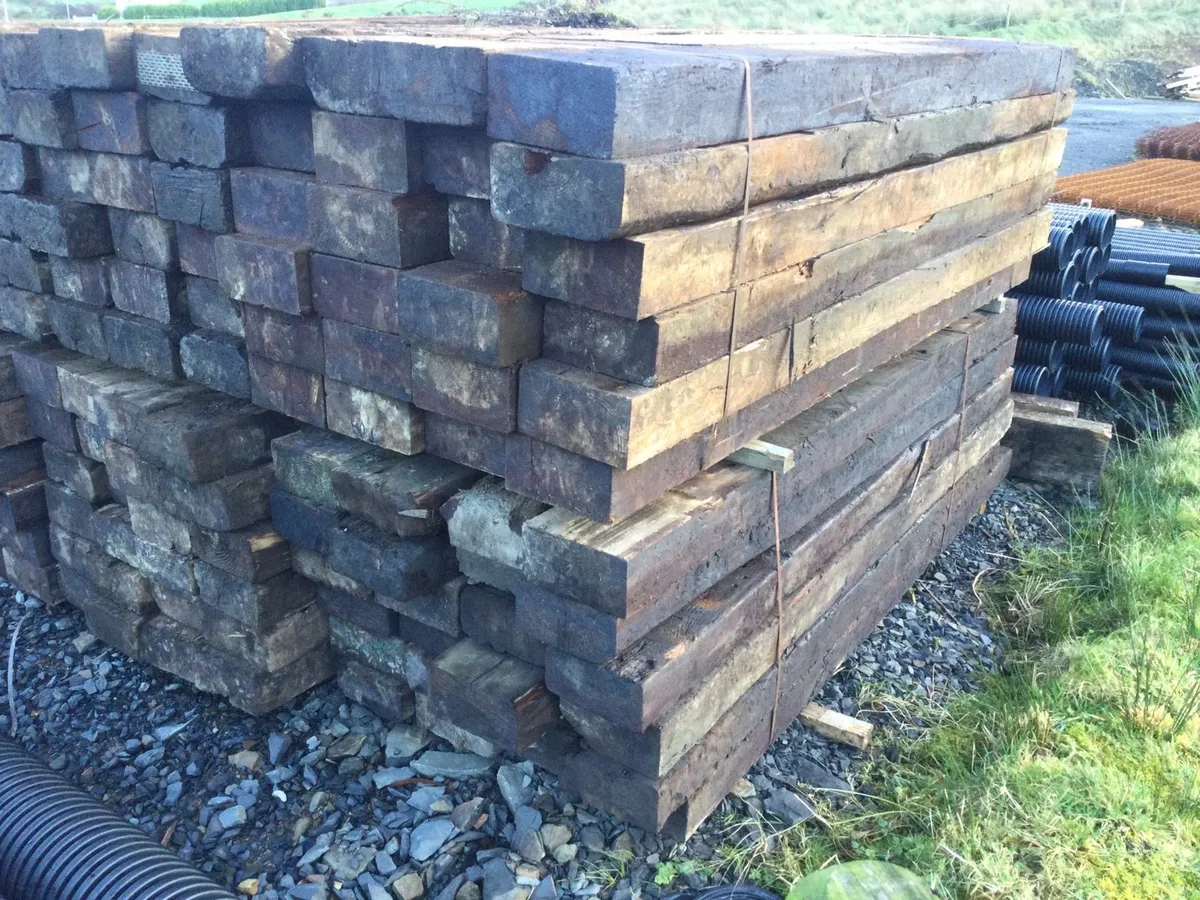 Railway sleepers and galvanised granting - Image 2