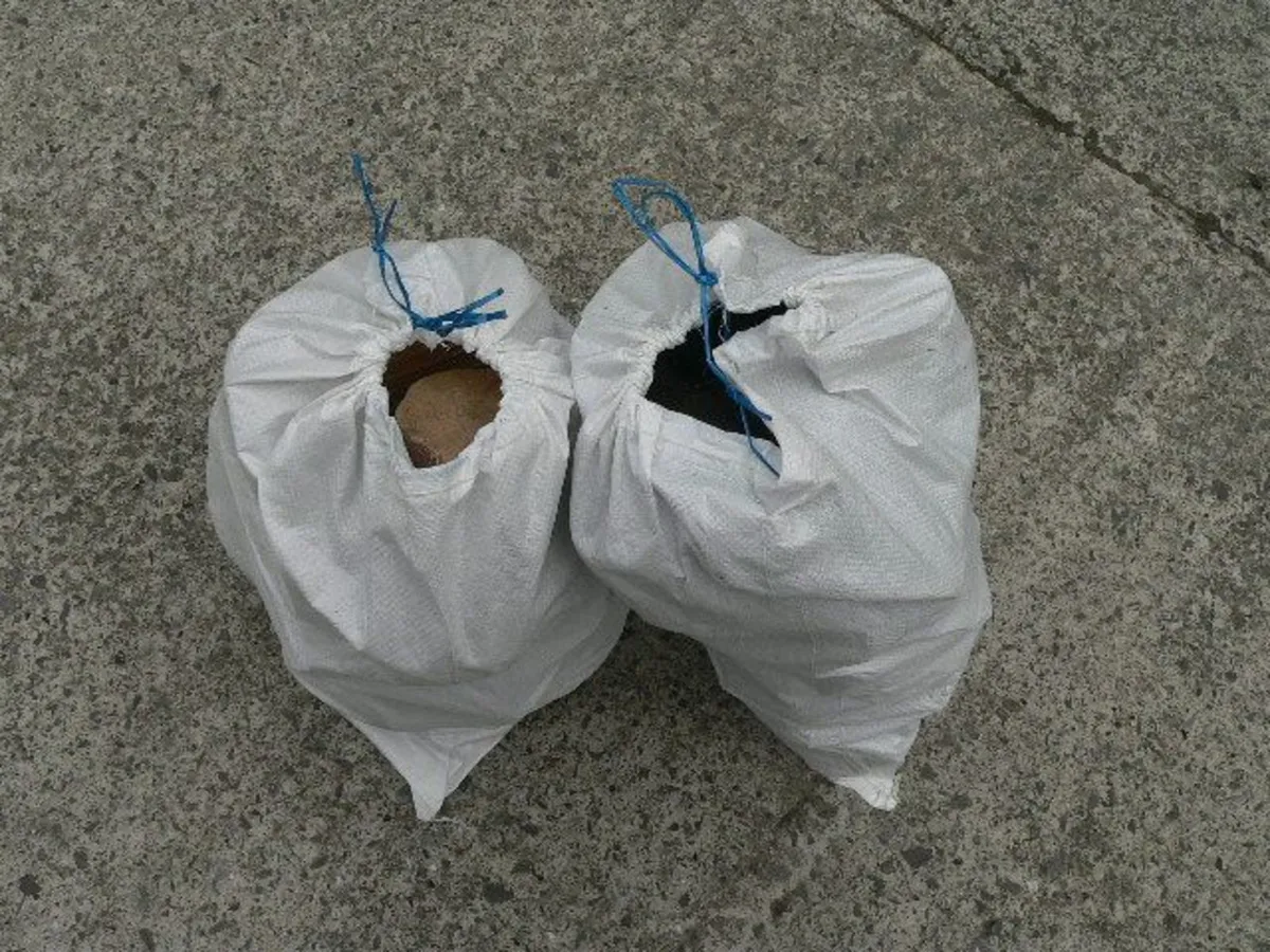 White PP Woven Bags, PP Woven with drawstring . - Image 1