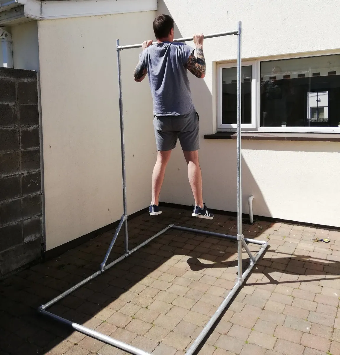 Steel Pull Up Bar - Adjustable Height - Industrial - Image 3