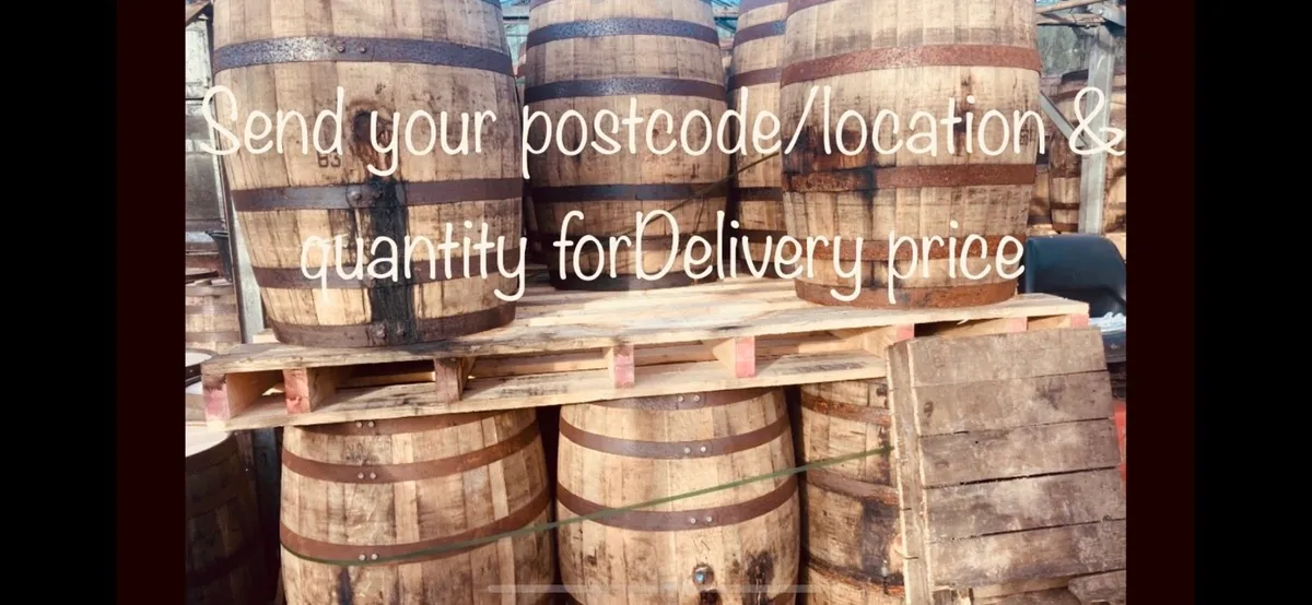 Whiskey oak Barrel planters - Image 1