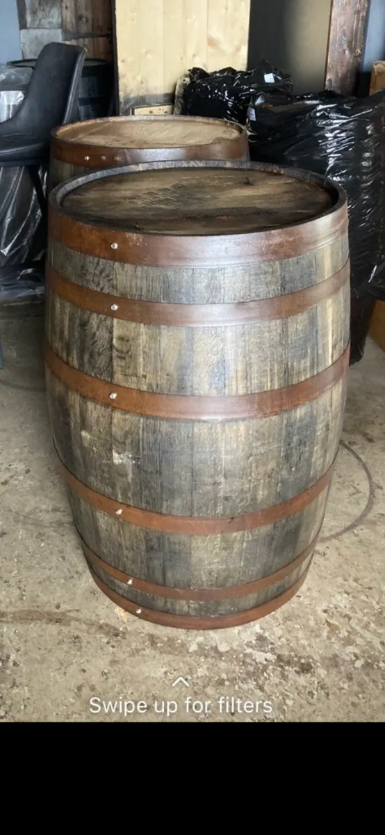Whiskey oak Barrel planters - Image 2