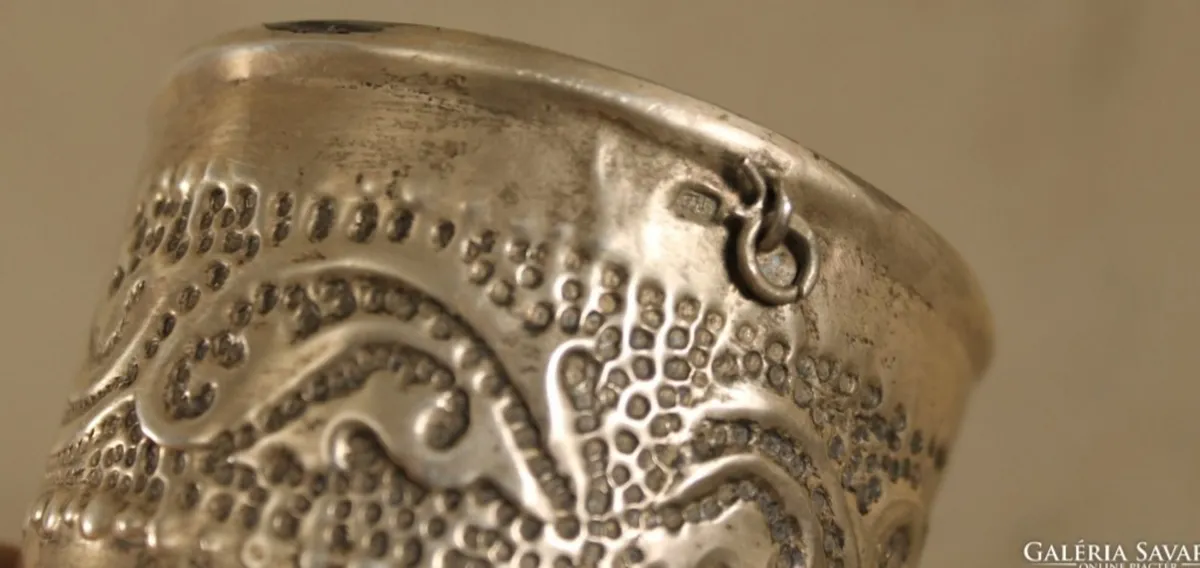 Antique silver display horn 875 - Image 4