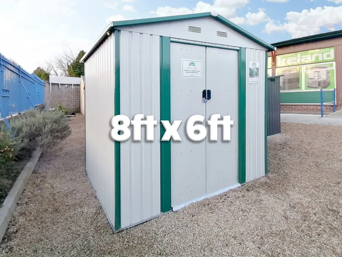 8ft x 6ft Steel Garden Shed - Image 1