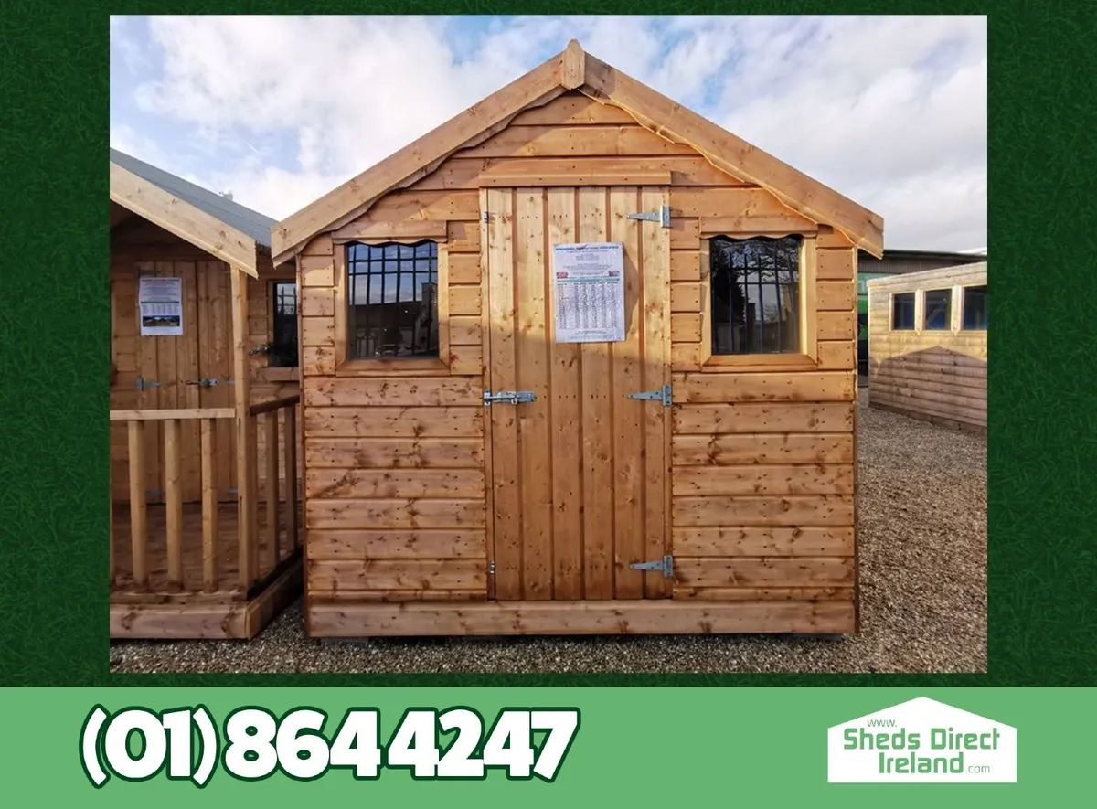 8ft x 8ft Wooden Garden Shed - Image 1