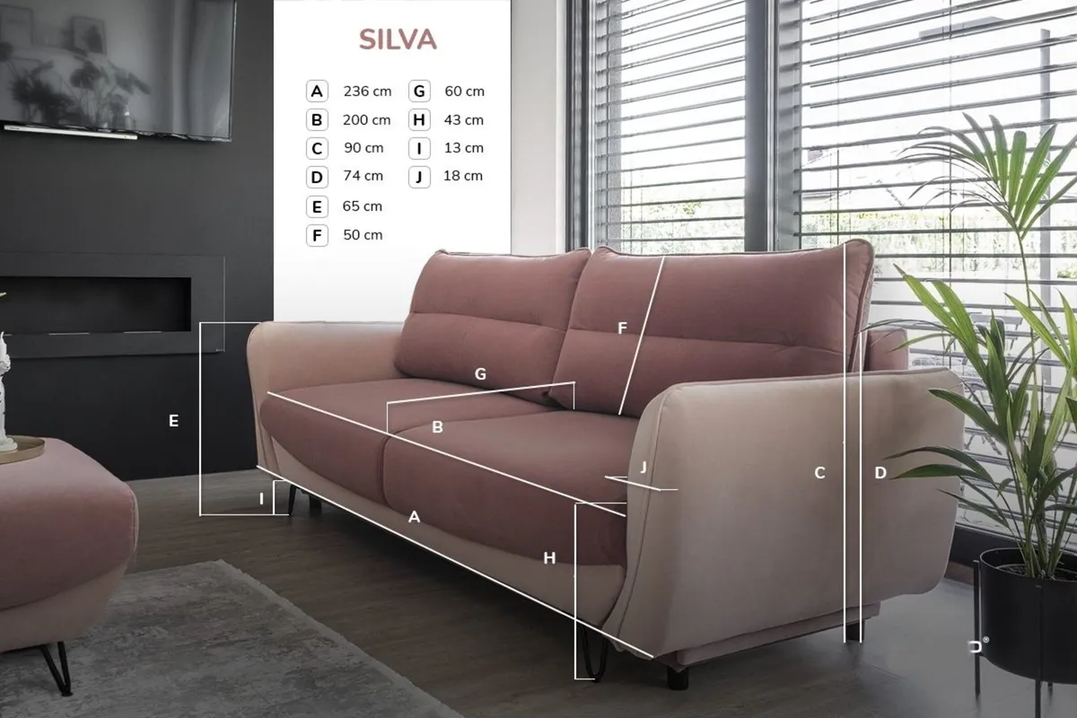 Sofa bed SILVA modern design easy clean fabrics. - Image 3