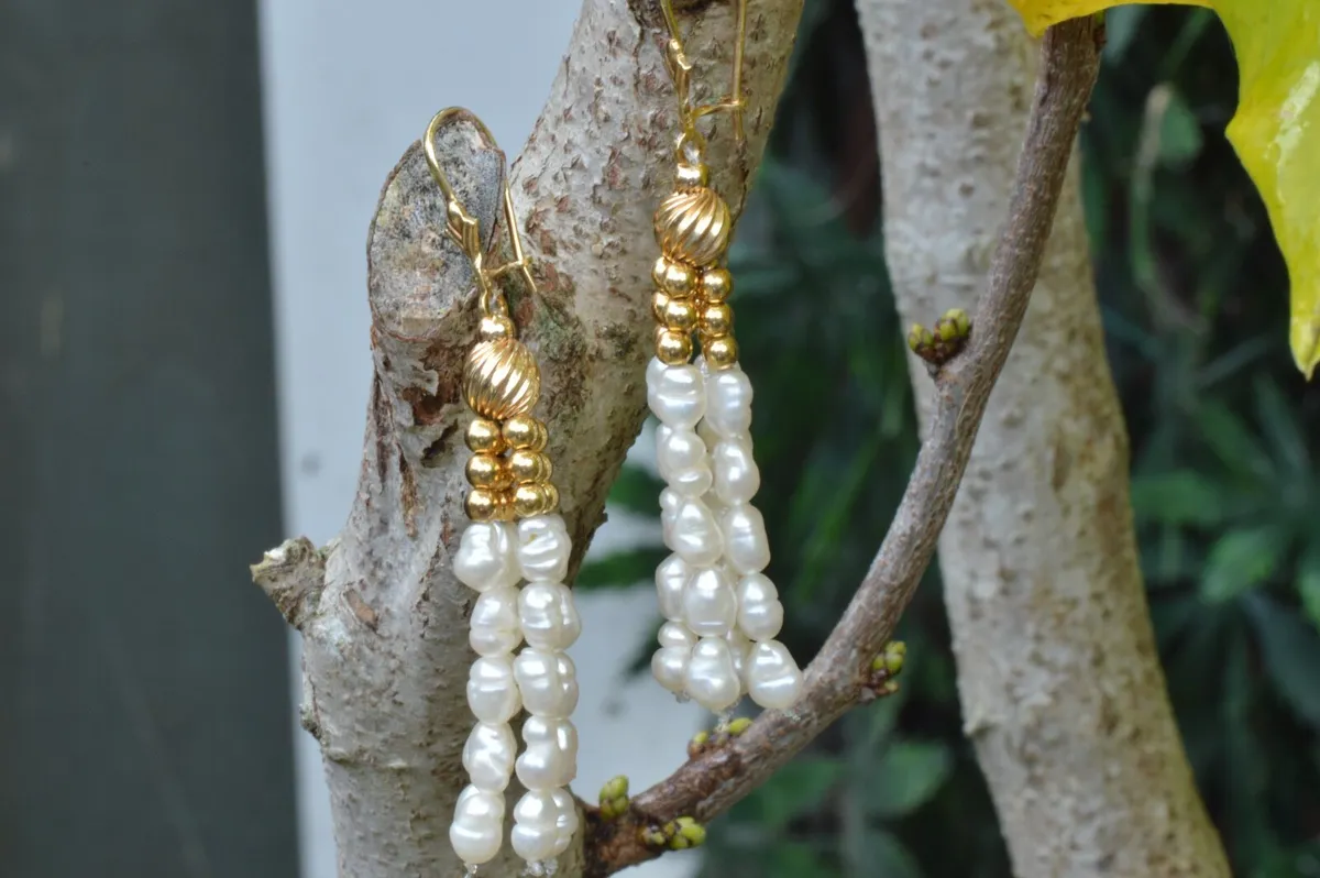 Vintage 1940s Pearl Drop Earrings - 14ct Gold - Image 4