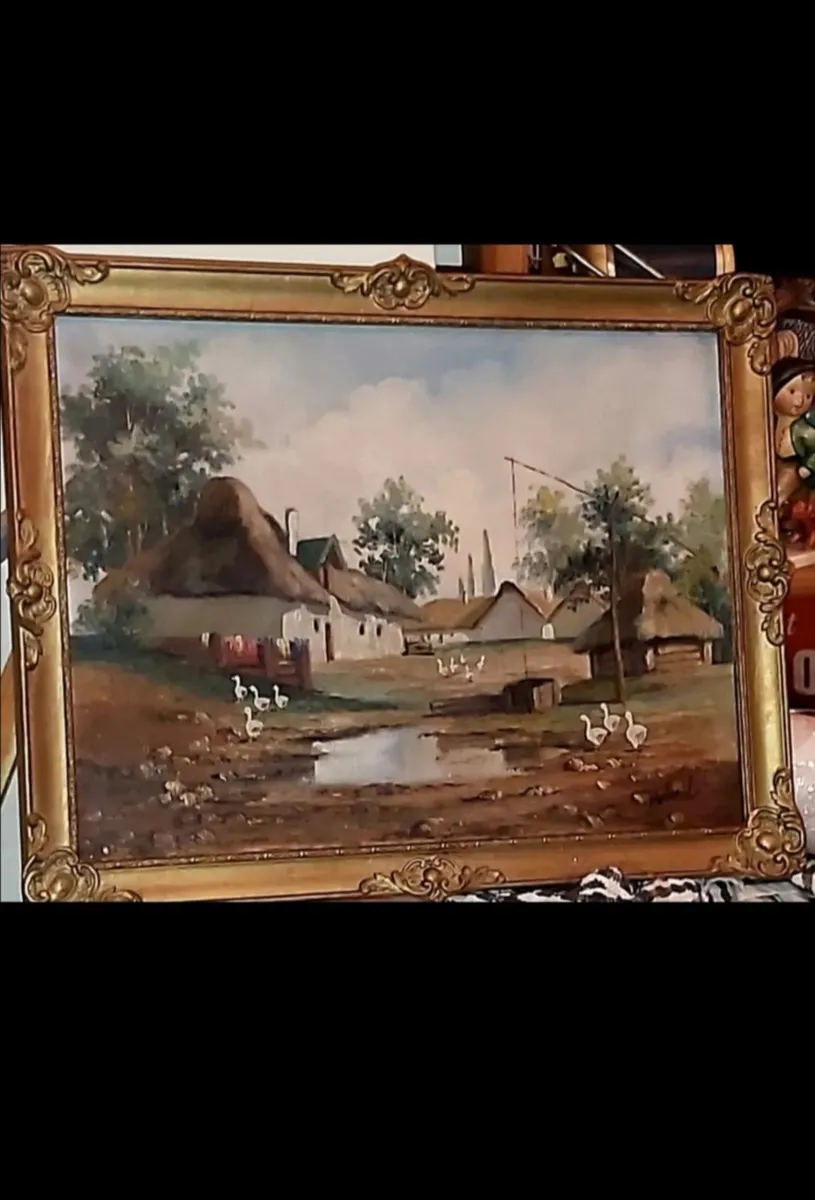 Mesterházy L. Original antique oil painting - Image 1