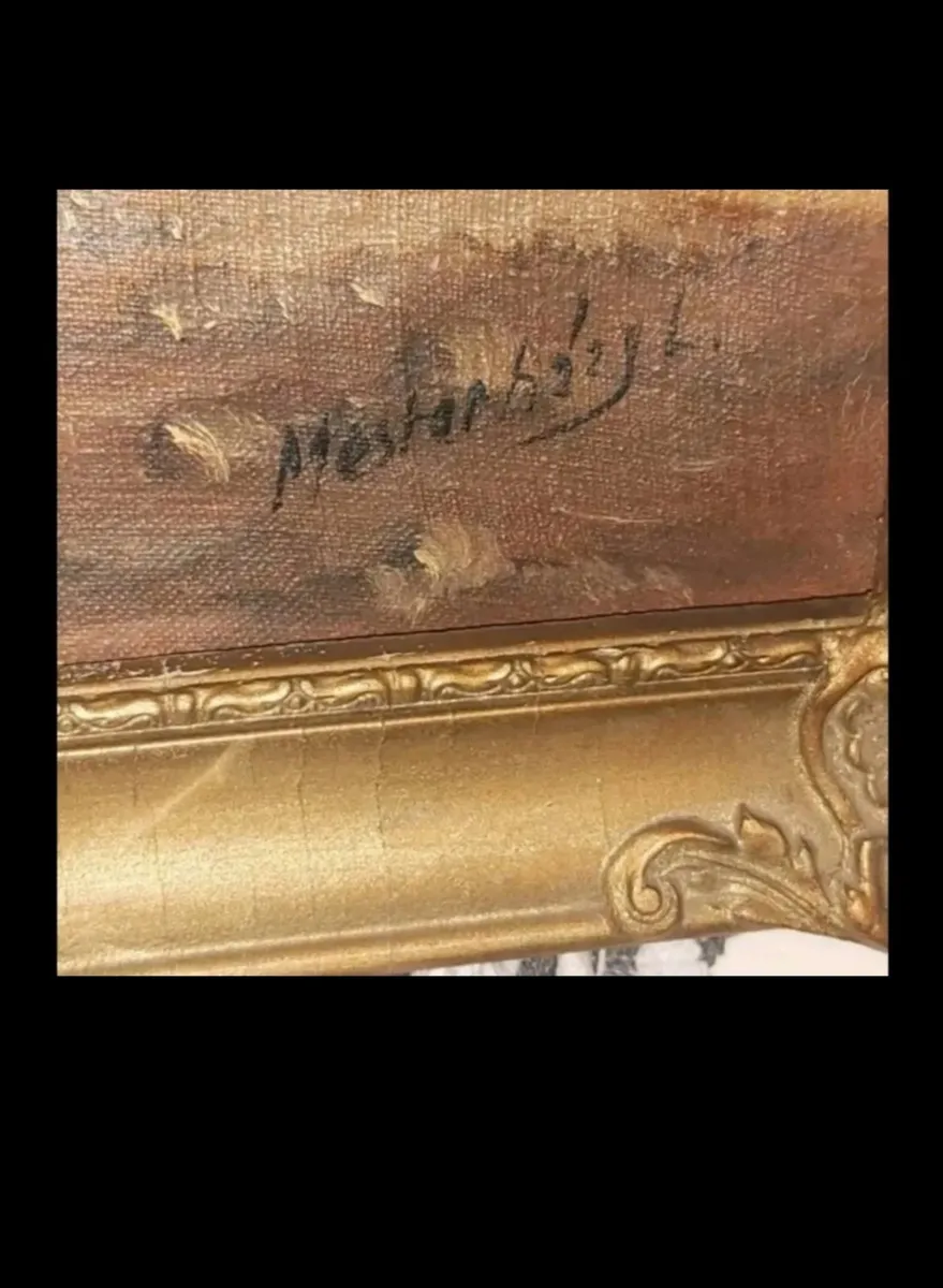 Mesterházy L. Original antique oil painting - Image 3