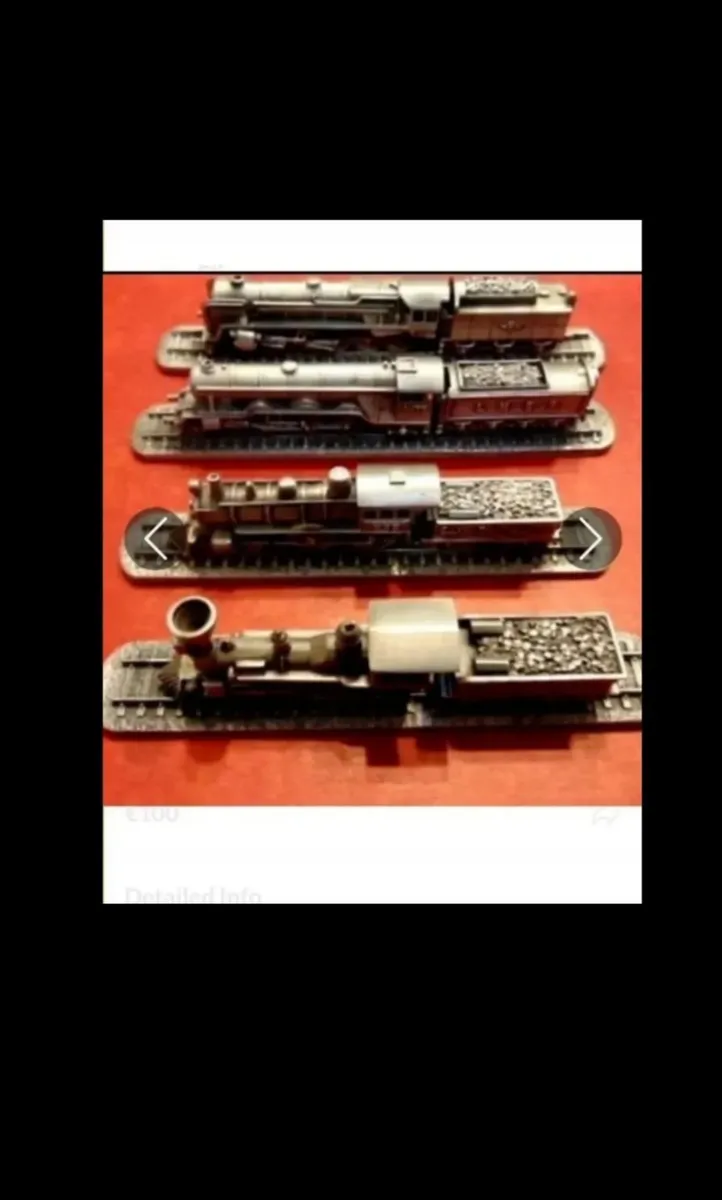 4 unique solid pewter locomotive - Image 2
