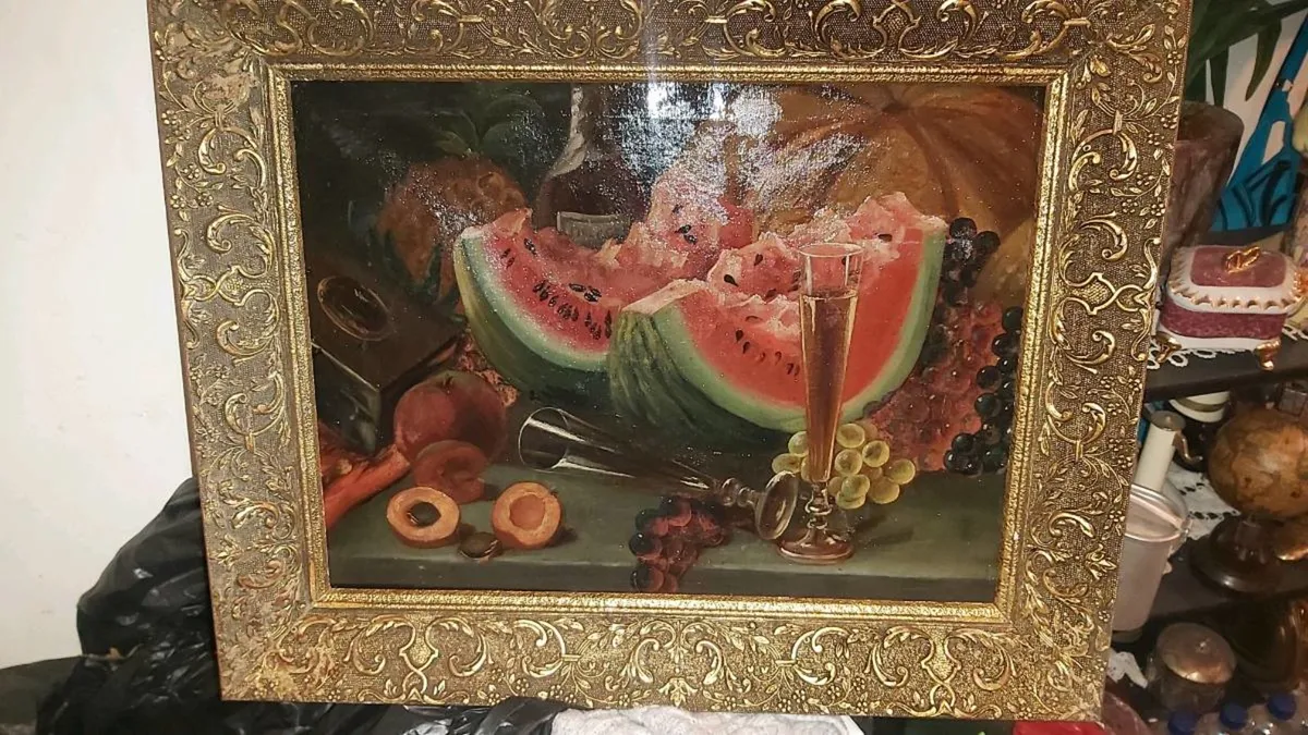 Antique oil painting on canvas - Image 1