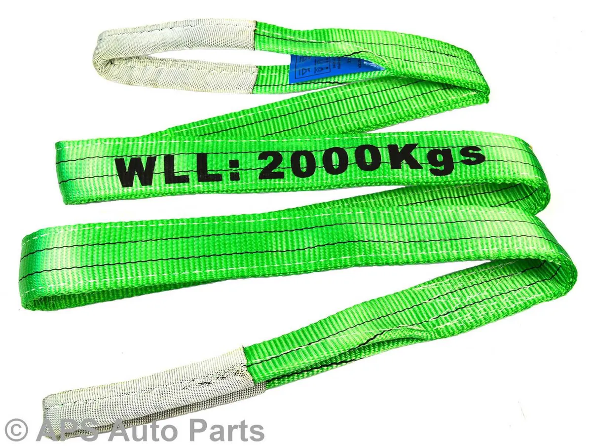 Flat Webbing Sling Green 2t X 3mtr X 70mm Width - Image 1