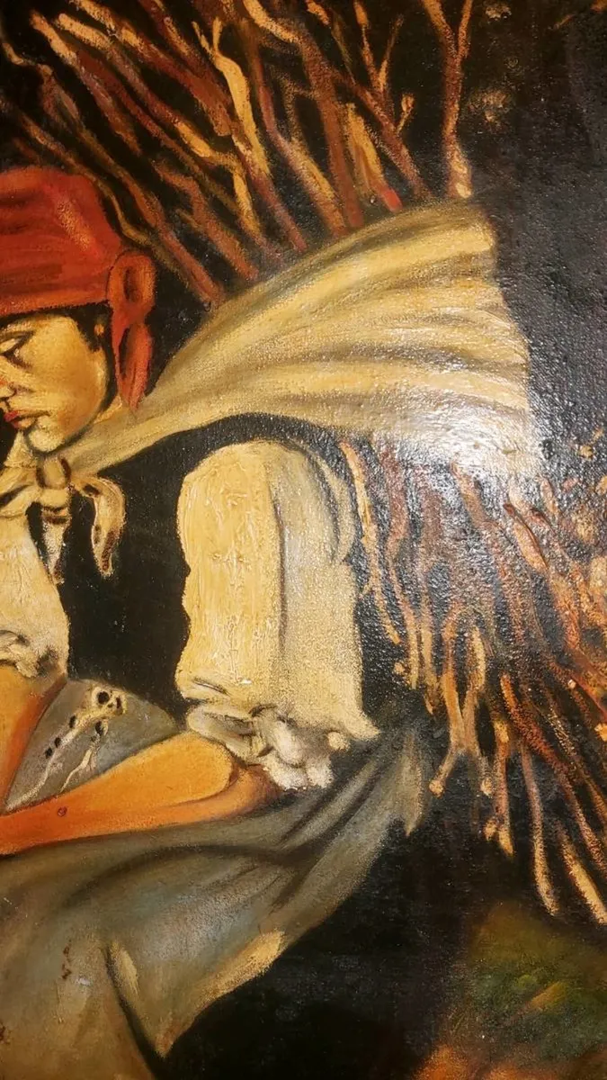 Very large antique oil painting - Image 2