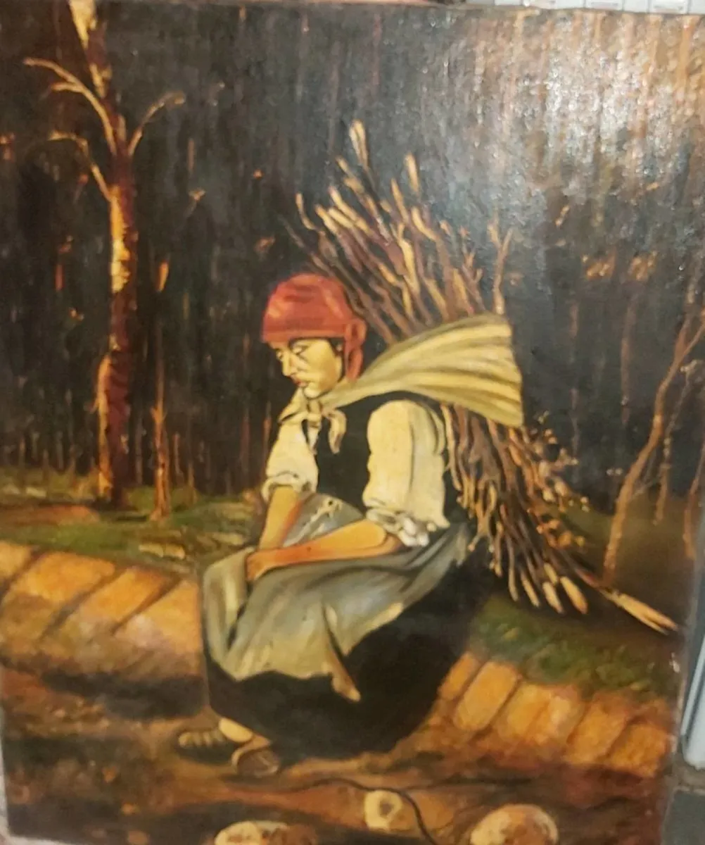 Very large antique oil painting - Image 1