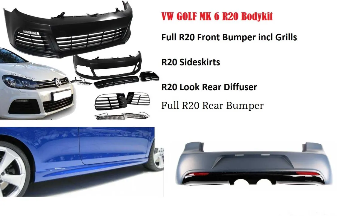 VW Golf MK 6 R20 Front Bumpers Styling  Bodykits - Image 1