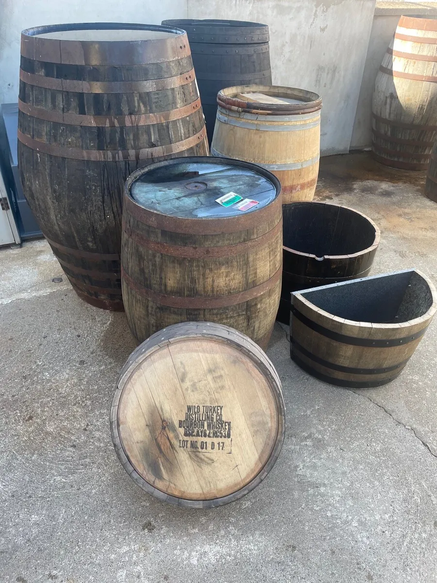 Whiskey barrel planters - Image 3