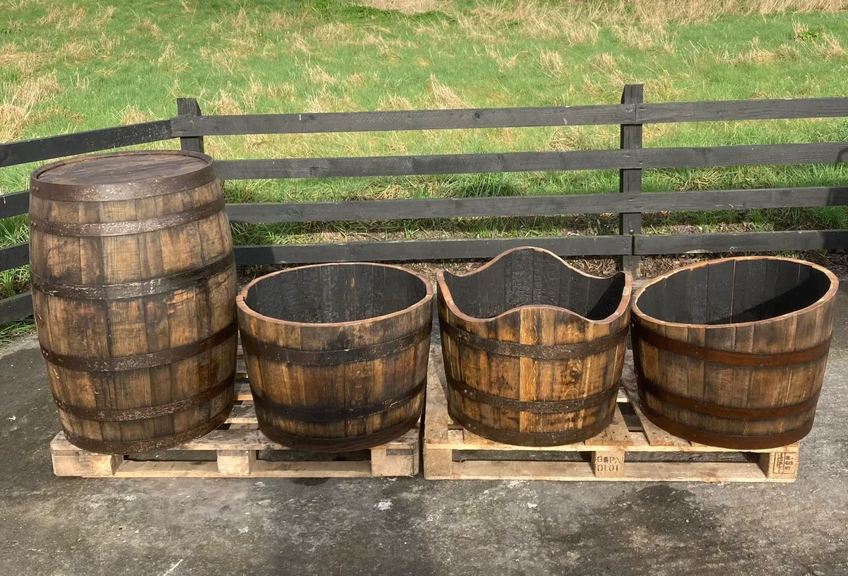 Reclaimed solid oak whiskey barrels / casks. - Image 2