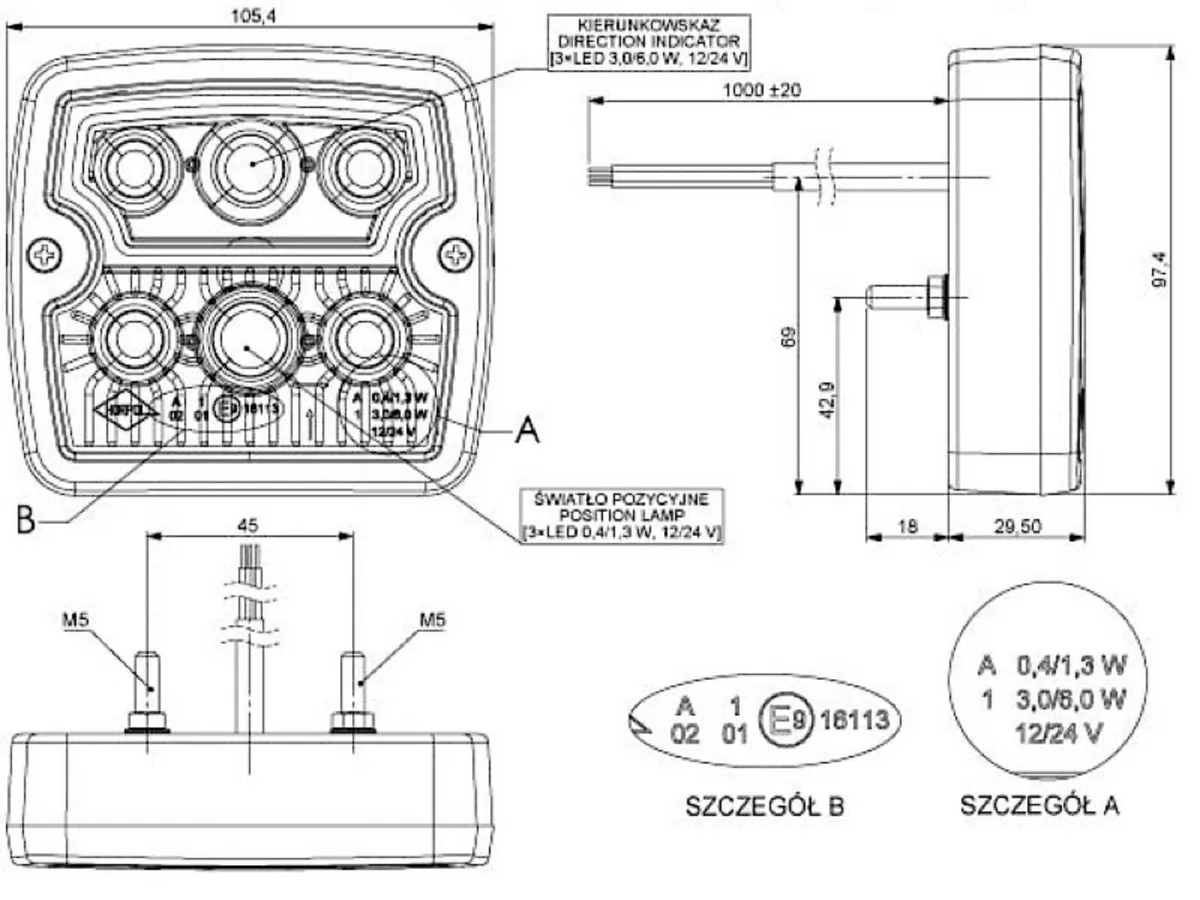 Universal Front LED Cluster Lamp - Image 3