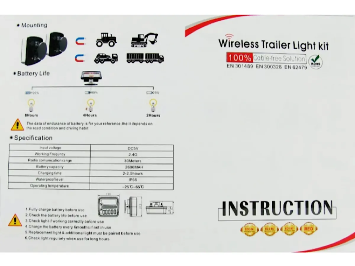 NOW €75 Wireless LED Trailer Lights - Image 3