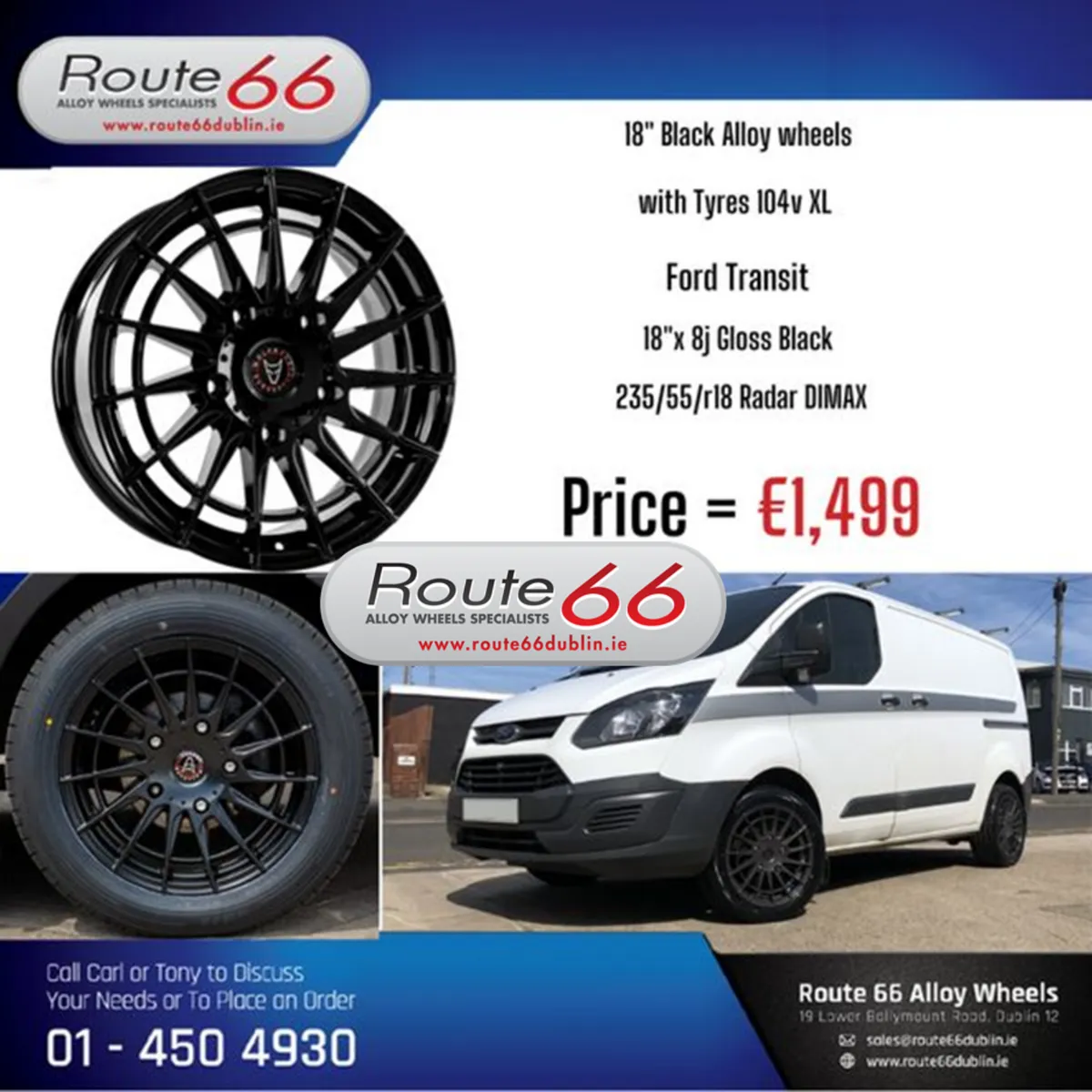 Ford Transit Alloy Wheels with Tyre - Image 1