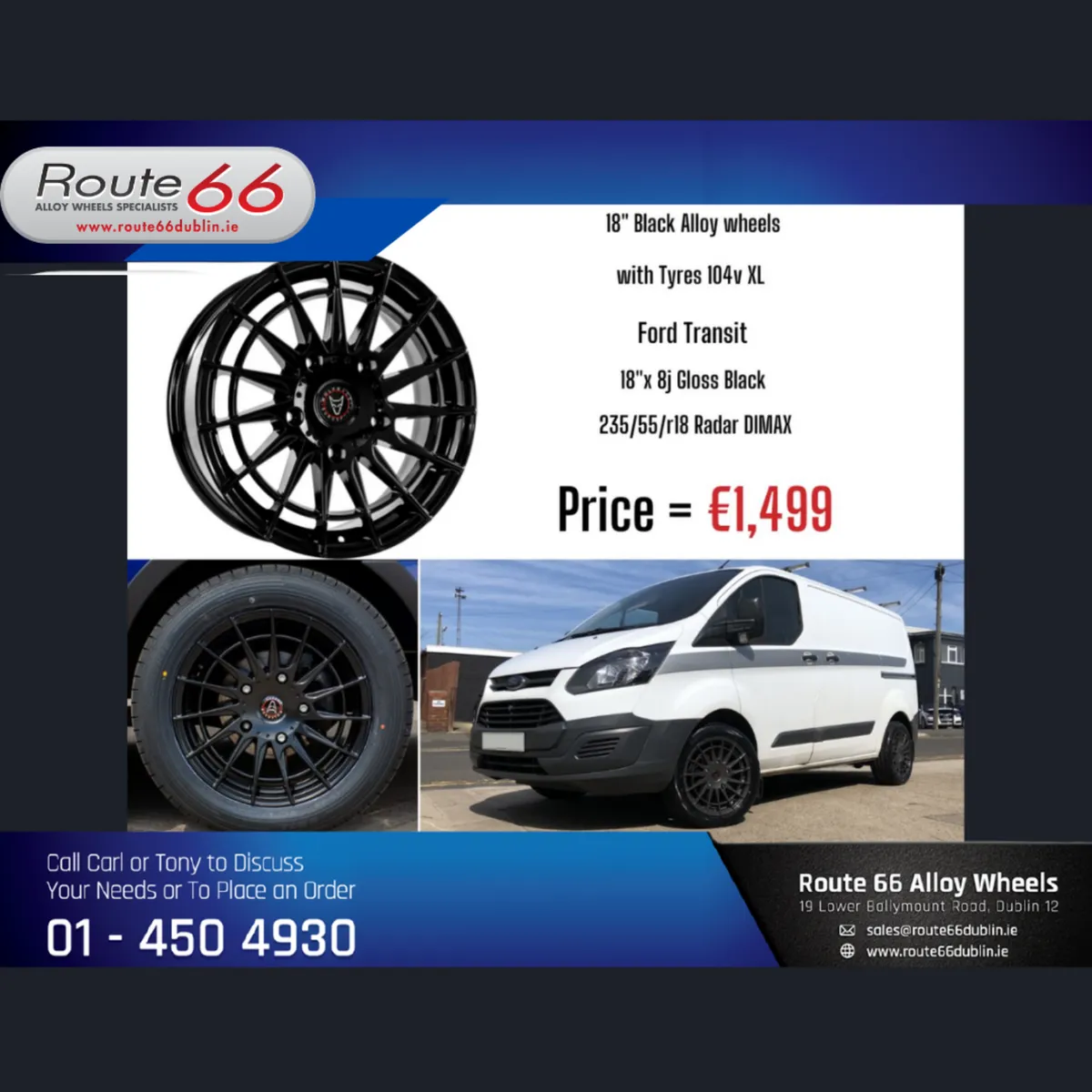 Ford Transit Alloy Wheels with Tyre - Image 1