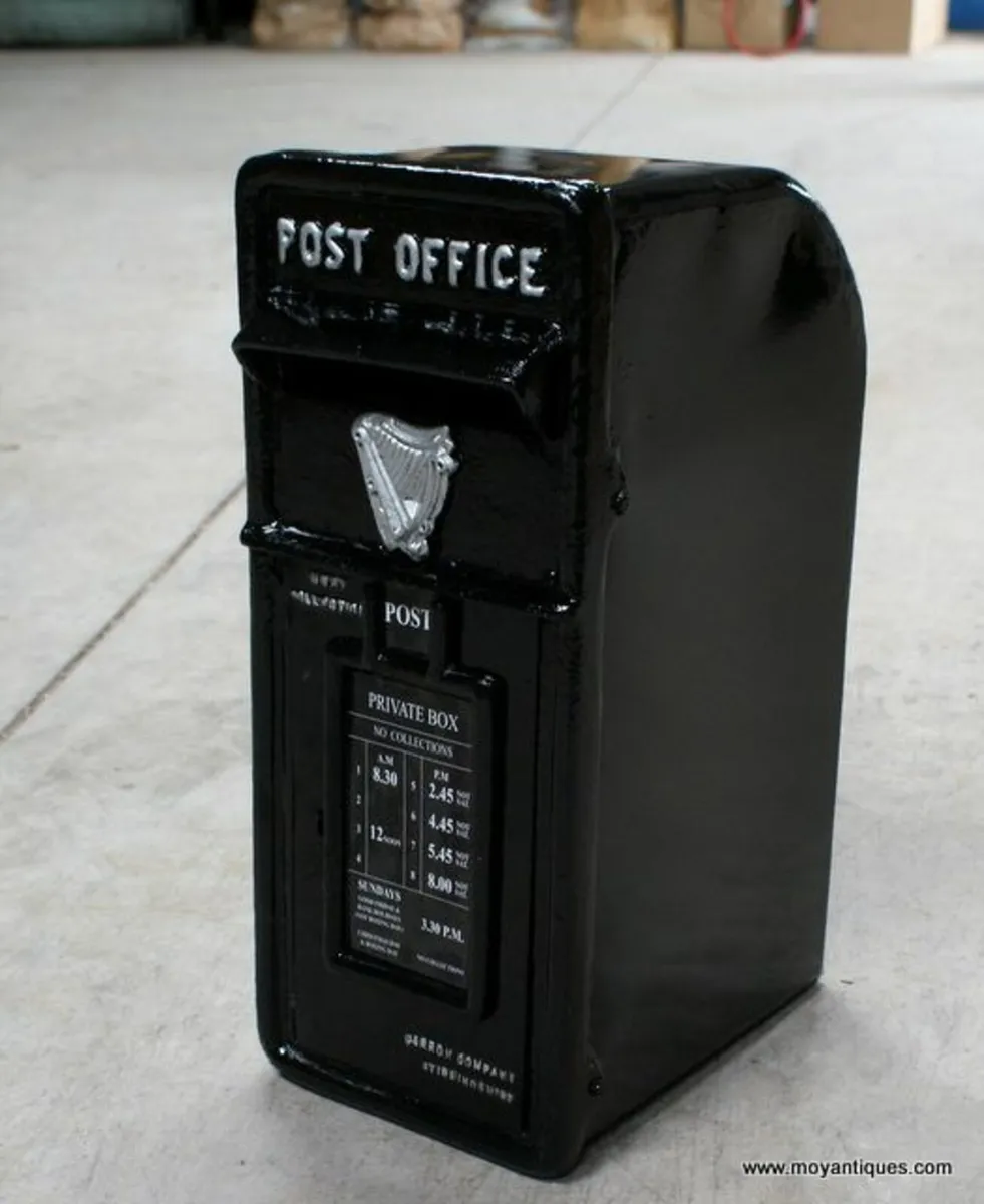 Post Box Irish Black Cast Iron FREE DELIVERY IRL - Image 1
