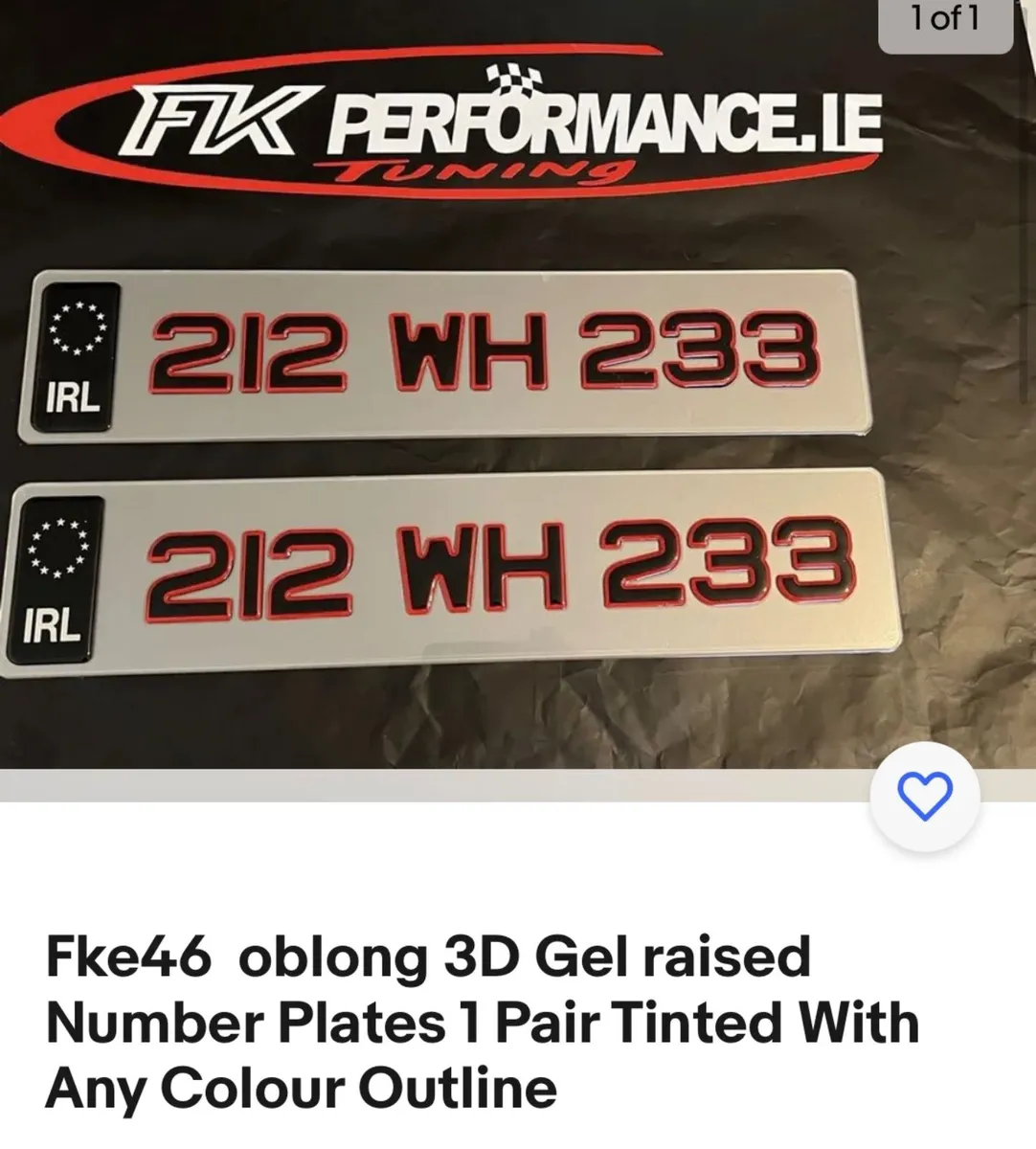Tinted gel number plates