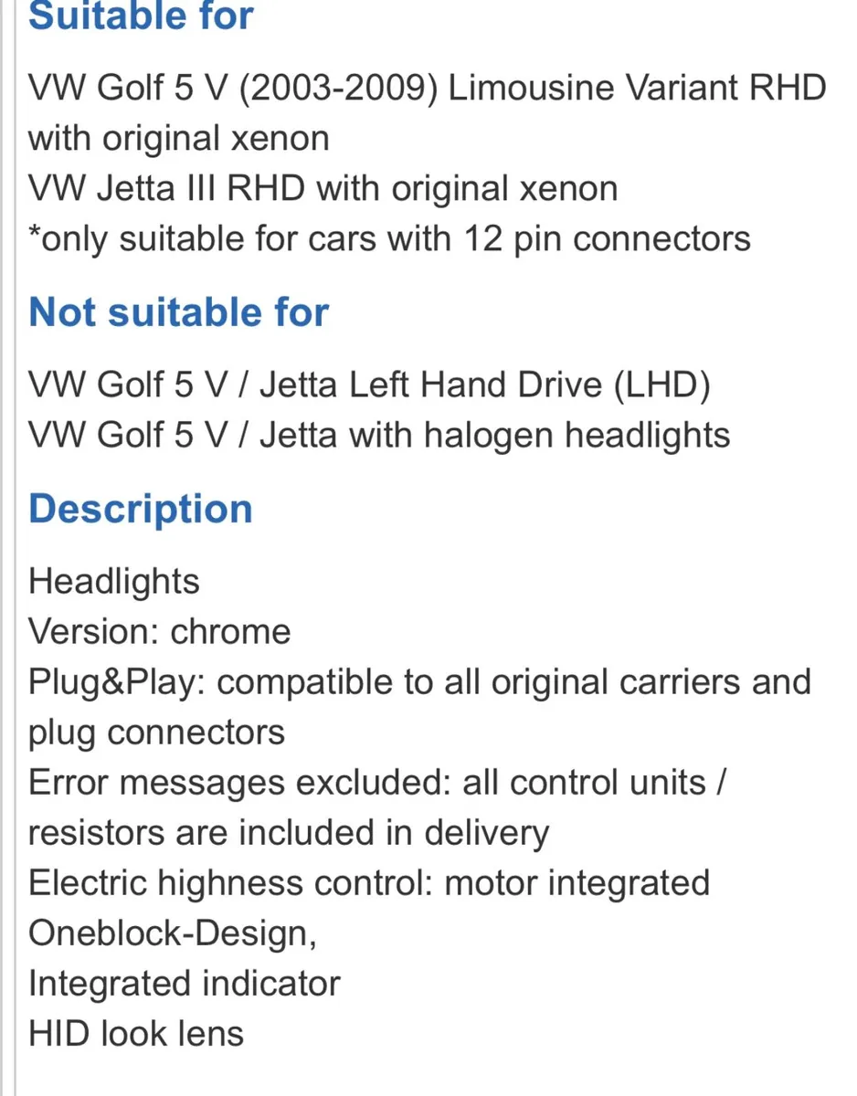 Vw golf / jetta mk5 headlights xenon led upgrade - Image 2