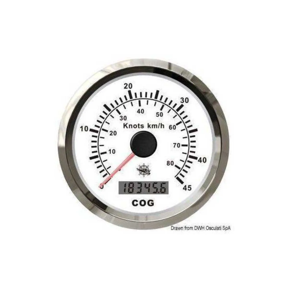 Speedometer w/GPS compass white/glossy - Image 1