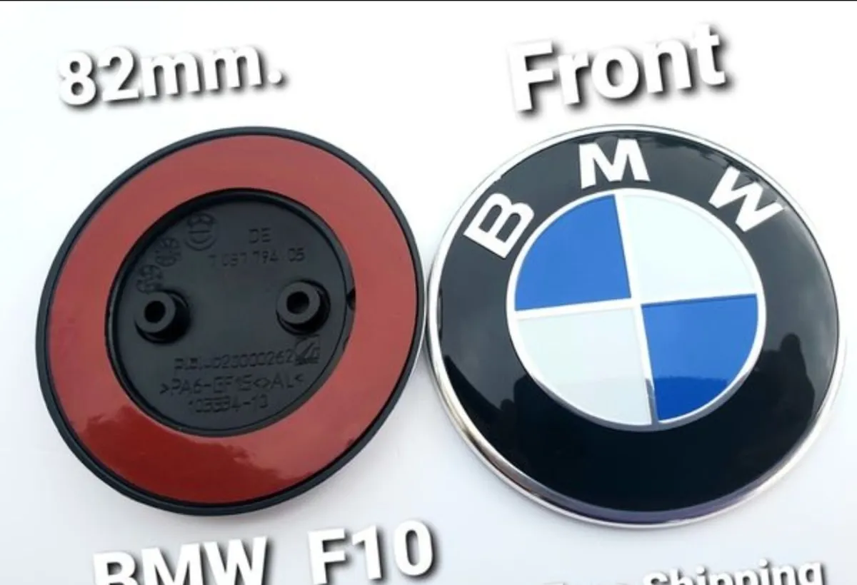 1 x BMW F10 F20 F21 Front 82mm Badge Bonnet Emblem - Image 1