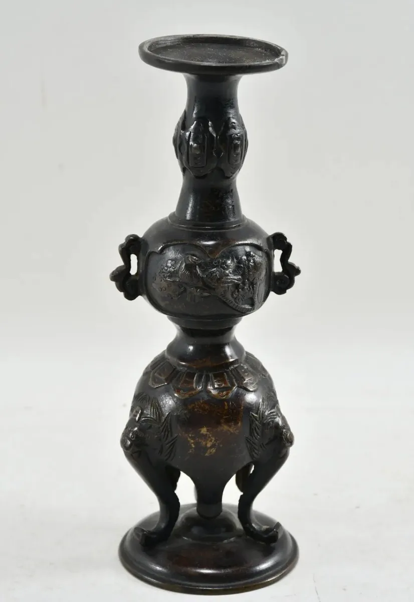 Rare 19th century real bronze vase Japan - Image 1