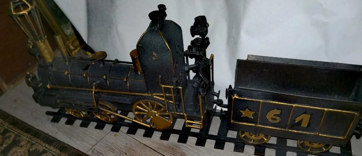 Unique Large custom made wrought iron train - Image 4
