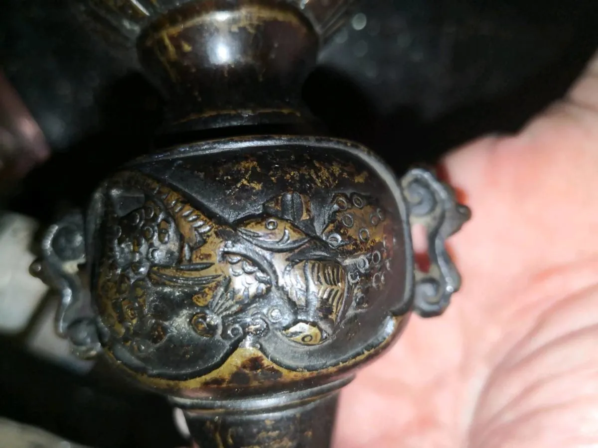 Rare 19th century real bronze vase Japan - Image 4