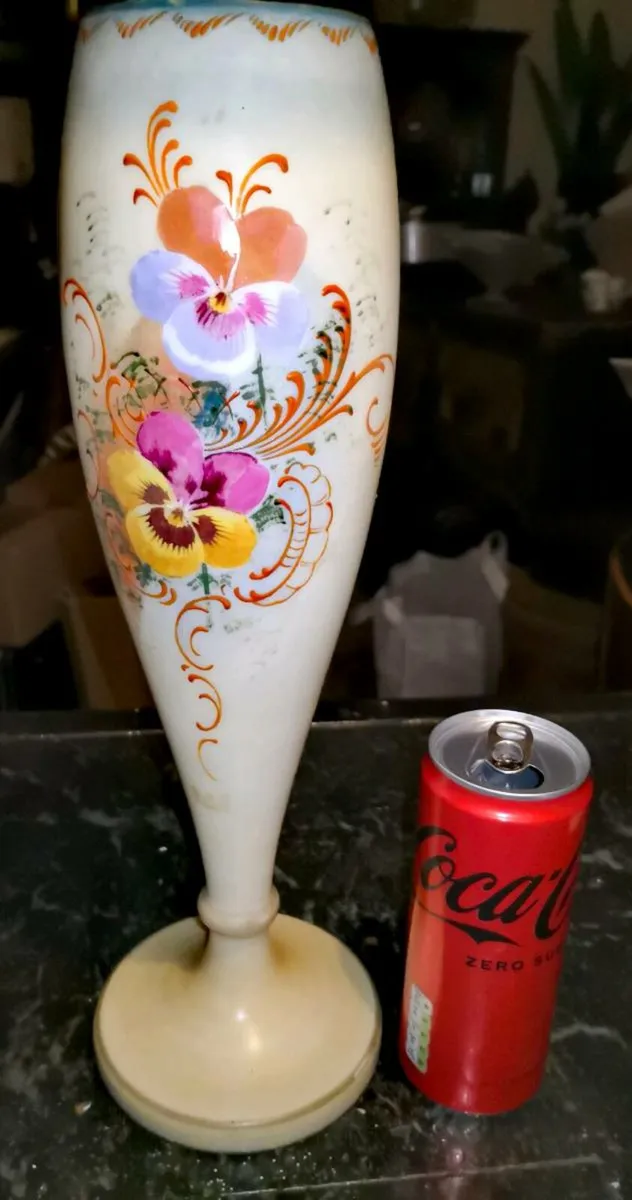 Large Art Noveau glass enamel vase - Image 2